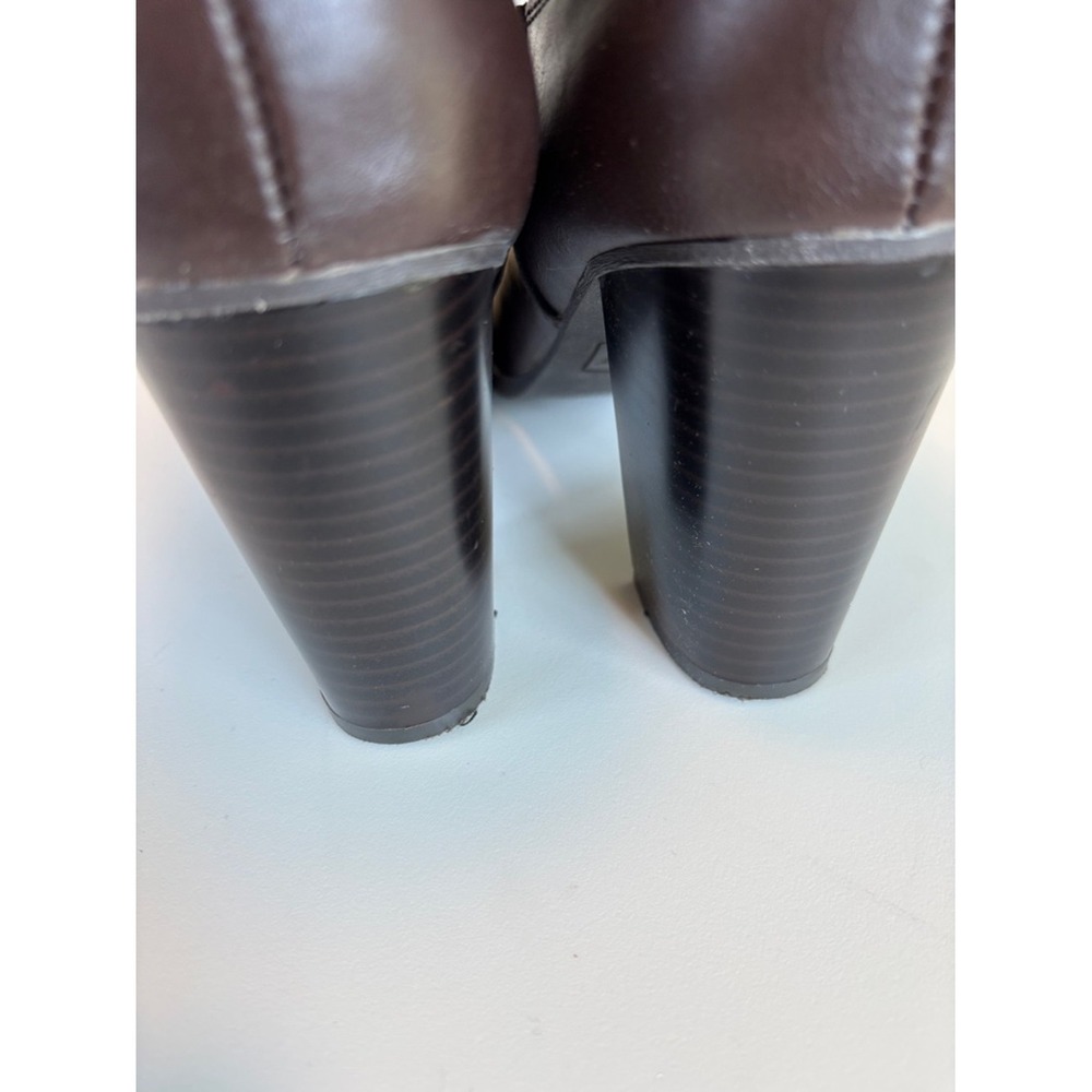 Style & Co. Dark Brown Slouchy Mid-Calf Heeled Boots 7M Like New Western Boho - Picture 7 of 9